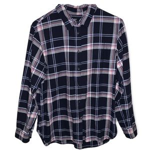 EUC Uniqlo Plaid Blouse